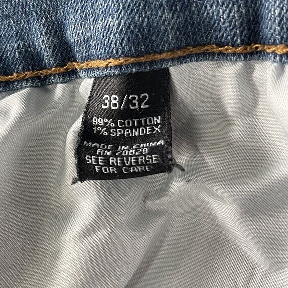 CJ Black SZ 38/32 Skinny Flex Jeans Medium Wash Whiskered Pockets Zip-Fly Mens - Picture 11 of 13